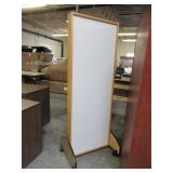 ROLLING WOOD TONE CHEVAL MIRROR