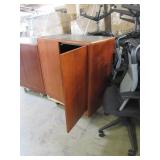 CHERRY VENEER STORAGE CABINET WITH LAMINATE TOP