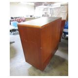 CHERRY VENEER STORAGE CABINET WITH LAMINATE TOP