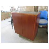 CHERRY VENEER STORAGE CABINET WITH VENEER TOP