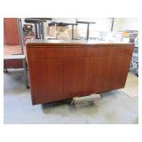CHERRY VENEER CREDENZA WITH LAMINATE TOP