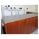 CHERRY VENEER STORAGE CABINET WITH LAMINATE TOP