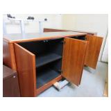 CHERRY VENEER STORAGE CABINET WITH LAMINATE TOP