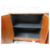 CHERRY VENEER STORAGE CABINET WITH LAMINATE TOP