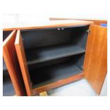 CHERRY VENEER STORAGE CABINET WITH LAMINATE TOP