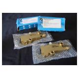 PAIR OF NEW  BRASS BRAKE COMBO PROPORTING VALVE REPLACEMENTS