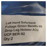 2 LEFT HAND SAFARILAND BERETTA M9 DROP LEG HOLSTERS