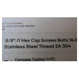 NEW 5/8" HEX CAP SCREWS / BOLTS UNOPENED BOX