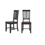 StyleWell Scottsbury Charcoal Black Wood Dining Chair with Slat Back and Walnut Brown Seat (Set of 2) Customer Returns See Pictures