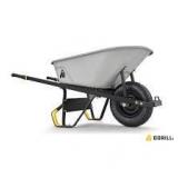 Gorilla 6 cu. ft. PRO Heavy-Duty Steel Tub Wheelbarrow, Steel Braces and Handles, Easy Pivot/Dump Design, 16 in. Pneumatic Wheel  Customer Returns See Pictures