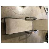 Home Decorators Collection Mix and Match Dark Taupe Reinforced Aluminum Sling Outdoor Patio Stack Chaise Lounge with Sunbrella Elevation Stone    Customer Returns See Pictures