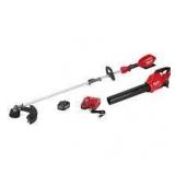 Milwaukee M18 FUEL 18V Lithium-Ion Brushless Cordless QUIK-LOK String Trimmer/Blower Combo Kit with Battery & Charger (2-Tool)  Customer Returns See Pictures