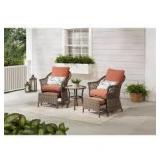 Hampton Bay Valley Spring 5-Piece Wicker Patio Conversation Set with Sienna Cushions Customer Returns See Pictures