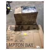 Hampton Bay Glenridge Falls 7-Piece Metal Rectangle Outdoor Dining Set in Putty Customer Returns See Pictures