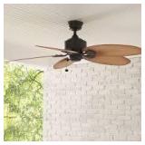 Hampton Bay Lillycrest 52 in. Indoor/Outdoor Aged Bronze Ceiling Fan with Downrod and Reversible Motor; Light Kit Adaptable    Customer Returns See Pictures