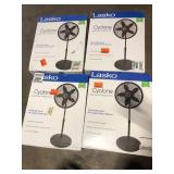 Lot of Lasko 18 in. 3 Speed Oscillating Pedestal Fan with Adjustable Height, Easy Assembly, and Quiet Cooling for Any Room in Black   Customer Returns See Pictures