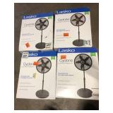 Lot of Lasko 18 in. 3 Speed Oscillating Pedestal Fan with Adjustable Height, Easy Assembly, and Quiet Cooling for Any Room in Black   Customer Returns See Pictures
