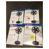 Lot of Lasko 18 in. 3 Speed Oscillating Pedestal Fan with Adjustable Height, Easy Assembly, and Quiet Cooling for Any Room in Black   Customer Returns See Pictures