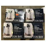 Lot of Hampton Bay 16 in. 3 Speed Digital Oscillating Standing Fan with Adjustable Height Customer Returns See Pictures