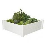 Vigoro 4 ft. x 4 ft. x 15 in. White Vinyl Raised Garden Bed Customer Returns See Pictures