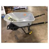 Gorilla 6 cu. ft. PRO Heavy-Duty Steel Tub Wheelbarrow, Steel Braces and Handles, Easy Pivot/Dump Design, 16 in. Pneumatic Wheel  Customer Returns See Pictures
