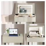 Begonia.K Makeup Vanity Desk with Mirror and Lights