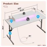Bestier Small Gaming Desk with Power Outlets