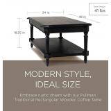Maven Lane Pullman Large 2-Tier Traditional Rectangular Wooden Coffee Table