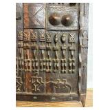 Excellent Early Relief Carved Dogon Granary Door