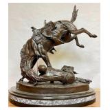 LARGE Old Vintage Frederic Remington Bronze Sculpture - "Wicked Pony"