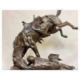 LARGE Old Vintage Frederic Remington Bronze Sculpture - "Wicked Pony"