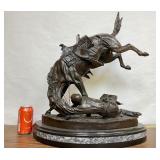 LARGE Old Vintage Frederic Remington Bronze Sculpture - "Wicked Pony"