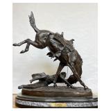 LARGE Old Vintage Frederic Remington Bronze Sculpture - "Wicked Pony"
