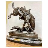 LARGE Old Vintage Frederic Remington Bronze Sculpture - "Wicked Pony"