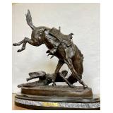 LARGE Old Vintage Frederic Remington Bronze Sculpture - "Wicked Pony"