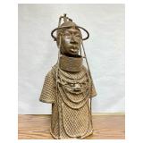 Monumental Antique Benin Bronze Bust Sculpture