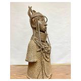 Monumental Antique Benin Bronze Bust Sculpture