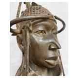 Monumental Antique Benin Bronze Bust Sculpture