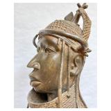 Monumental Antique Benin Bronze Bust Sculpture