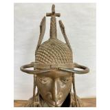 Monumental Antique Benin Bronze Bust Sculpture