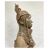 Monumental Antique Benin Bronze Bust Sculpture