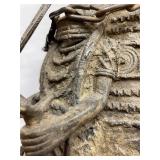 Wonderful Large Benin Bronze Figural Container