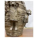 Wonderful Large Benin Bronze Figural Container