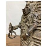 Wonderful Large Benin Bronze Figural Container