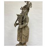 Wonderful Large Benin Bronze Figural Container