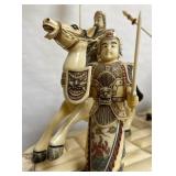 Great Looking LARGE Oriental Carved Bone etc Elaborate Carriage on Bridge Scene