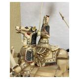 Great Looking LARGE Oriental Carved Bone etc Elaborate Carriage on Bridge Scene