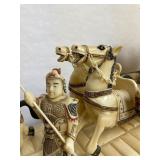 Great Looking LARGE Oriental Carved Bone etc Elaborate Carriage on Bridge Scene