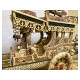 Great Looking LARGE Oriental Carved Bone etc Elaborate Carriage on Bridge Scene