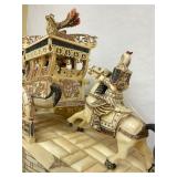 Great Looking LARGE Oriental Carved Bone etc Elaborate Carriage on Bridge Scene